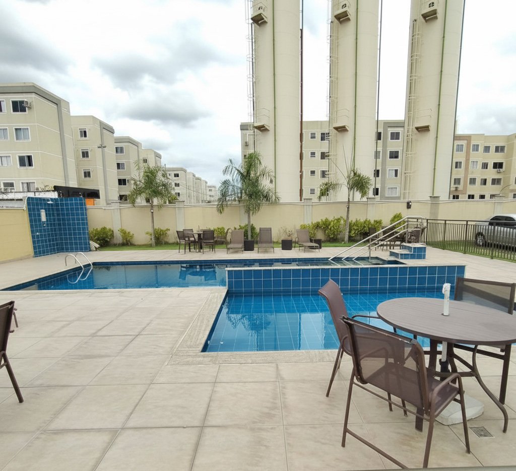 Cond. Rio Rock, Campo Grande-RJ, 2 quartos, 41m2, vaga, financiado e aceita FGTS